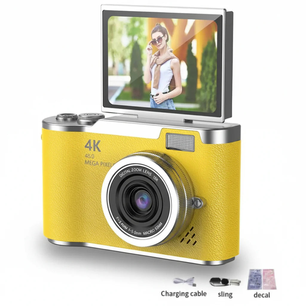 4K Digital Camera with Flip Screen, 48MP, 8x Zoom – Compact for Photos and Videos