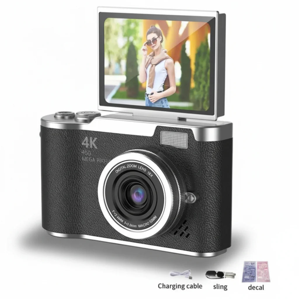 4K Digital Camera with Flip Screen, 48MP, 8x Zoom – Compact for Photos and Videos