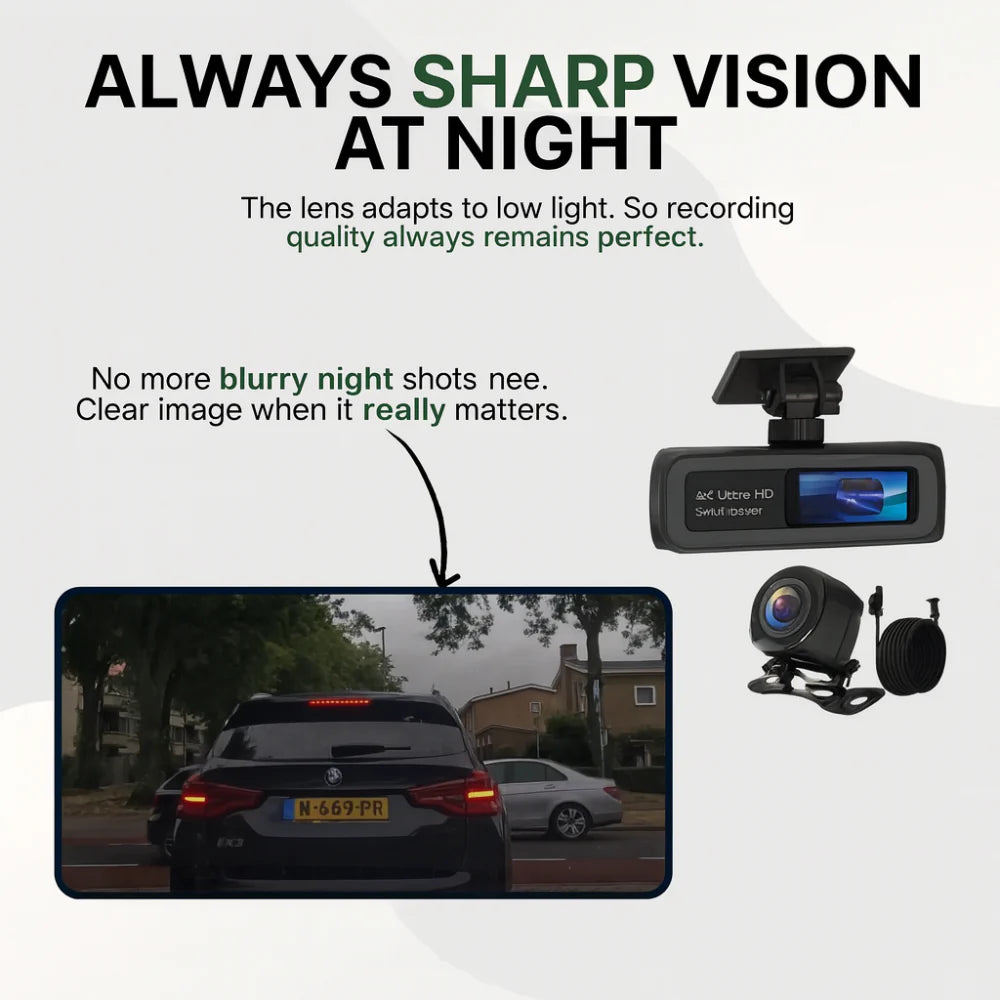 4K Ultra HD Dash Camera with WiFi, Night Vision and GPS – Vehicle Recorder