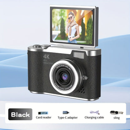 Compact 4K Vlogging Camera with Flip Screen for Easy On-the-Go Recording