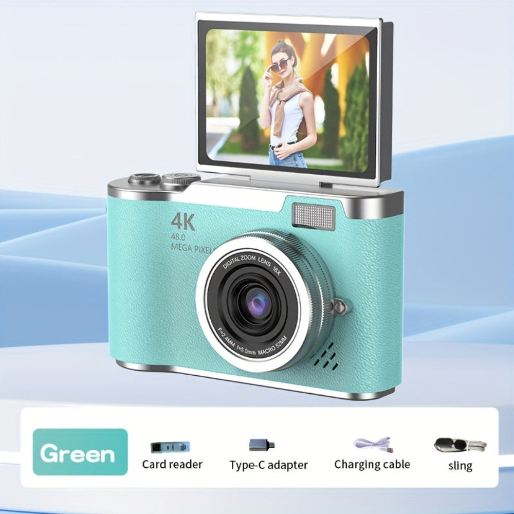 Compact 4K Vlogging Camera with Flip Screen for Easy On-the-Go Recording