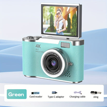Compact 4K Vlogging Camera with Flip Screen for Easy On-the-Go Recording