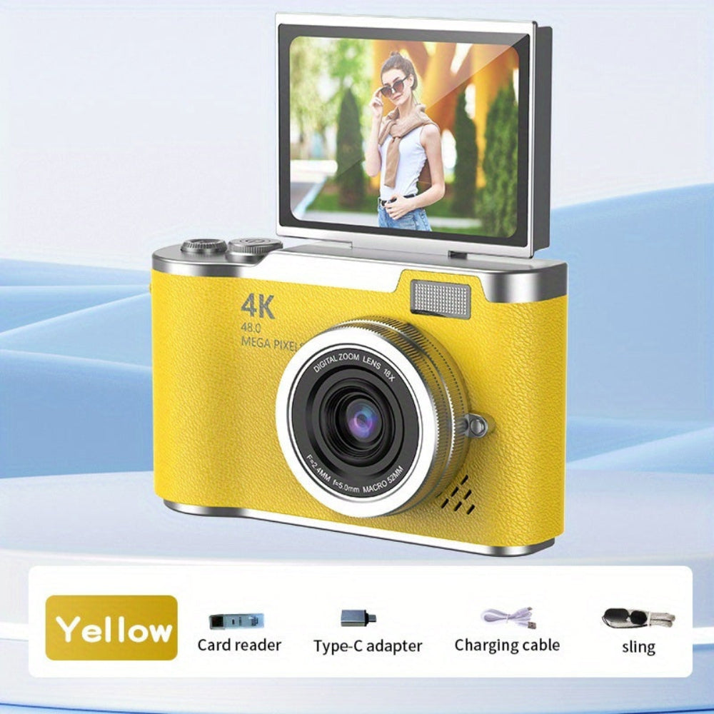 Compact 4K Vlogging Camera with Flip Screen for Easy On-the-Go Recording