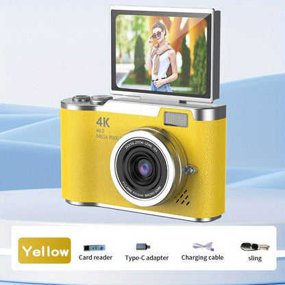 Compact 4K Vlogging Camera with Flip Screen for Easy On-the-Go Recording