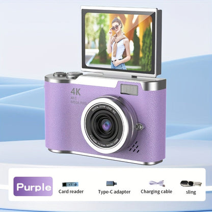 Compact 4K Vlogging Camera with Flip Screen for Easy On-the-Go Recording