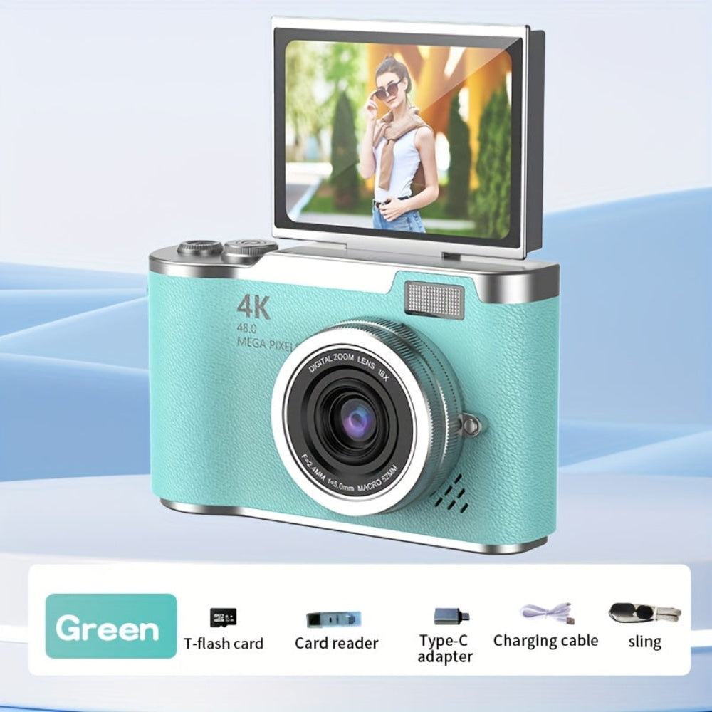 Compact 4K Vlogging Camera with Flip Screen for Easy On-the-Go Recording