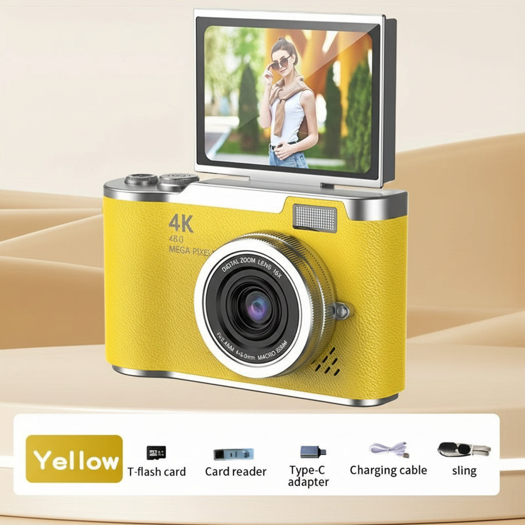 Compact 4K Vlogging Camera with Flip Screen for Easy On-the-Go Recording