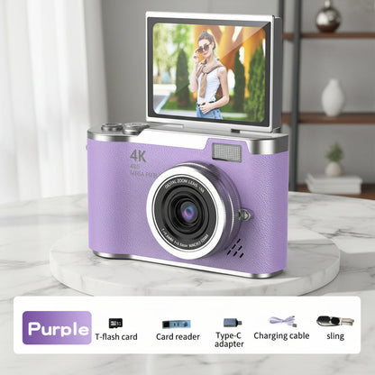 Compact 4K Vlogging Camera with Flip Screen for Easy On-the-Go Recording