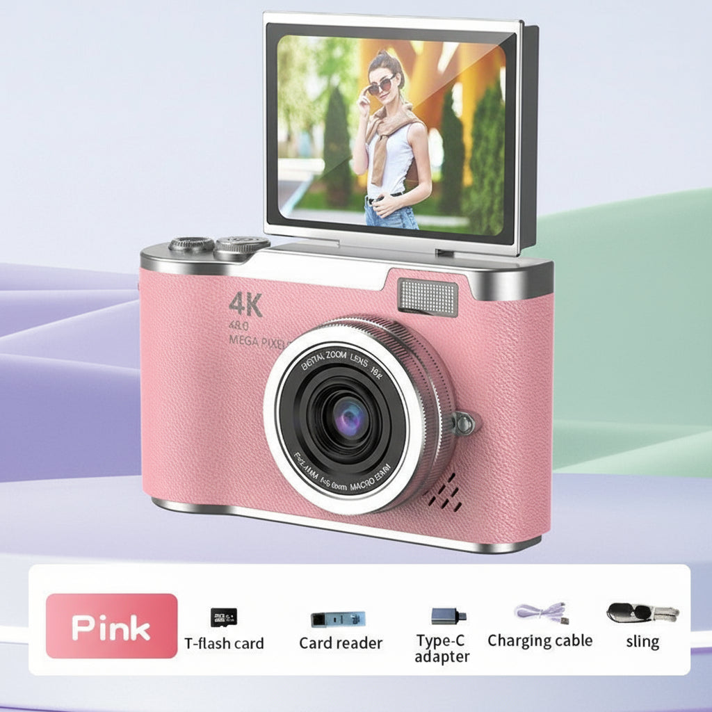 Compact 4K Vlogging Camera with Flip Screen for Easy On-the-Go Recording