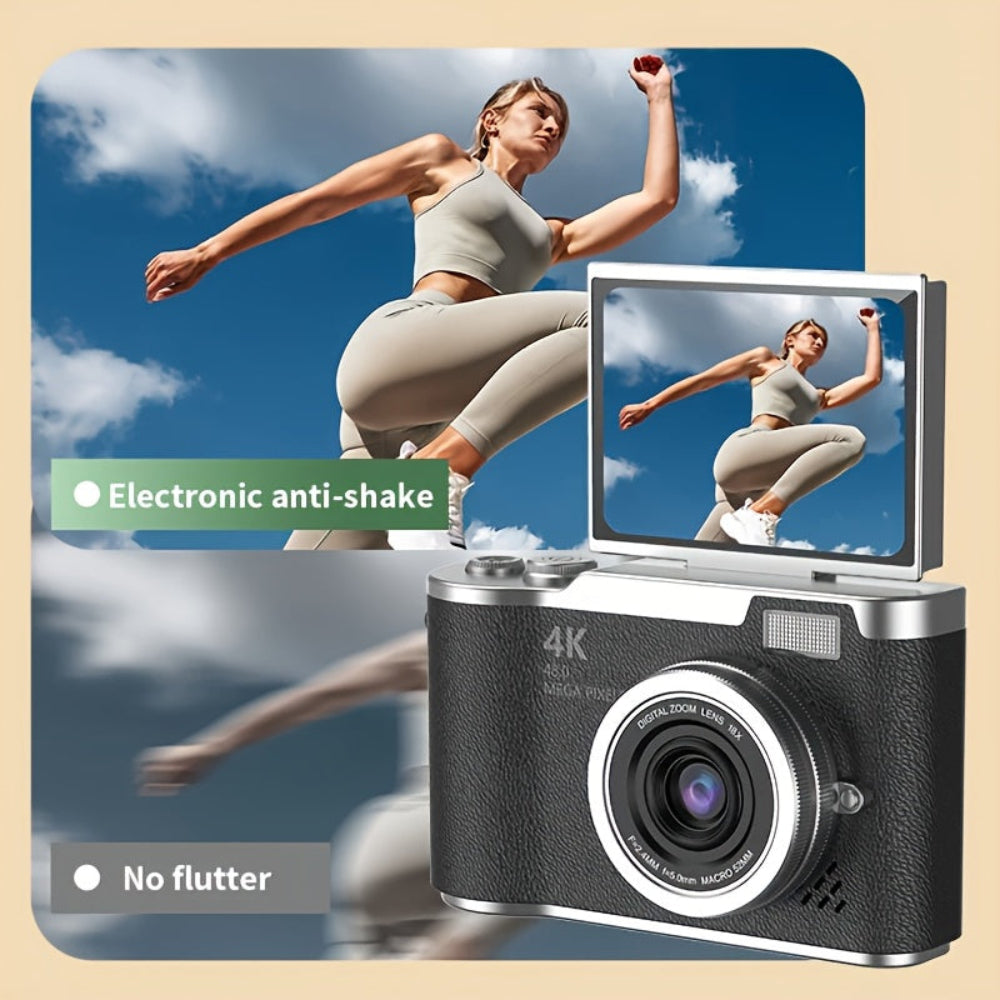 Compact 4K Vlogging Camera with Flip Screen for Easy On-the-Go Recording