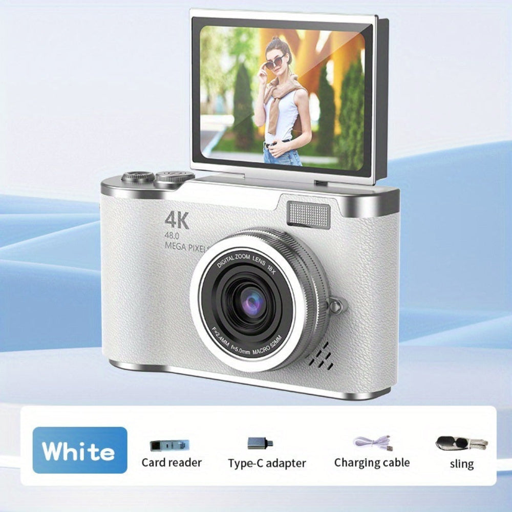 Compact 4K Vlogging Camera with Flip Screen for Easy On-the-Go Recording