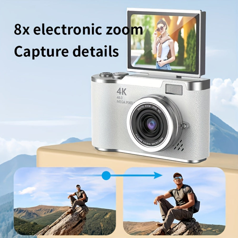 Compact 4K Vlogging Camera with Flip Screen for Easy On-the-Go Recording