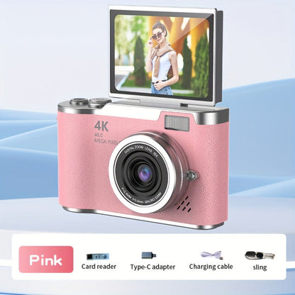 Compact 4K Vlogging Camera with Flip Screen for Easy On-the-Go Recording