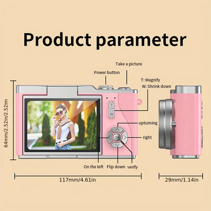 Compact 4K Vlogging Camera with Flip Screen for Easy On-the-Go Recording