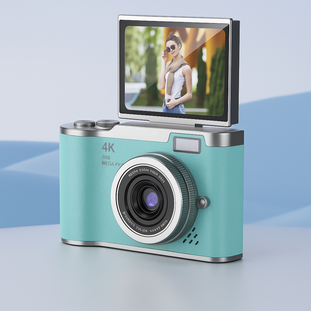 4K Vlogging Camera with Flip Screen - Compact, Portable Digital Recorder