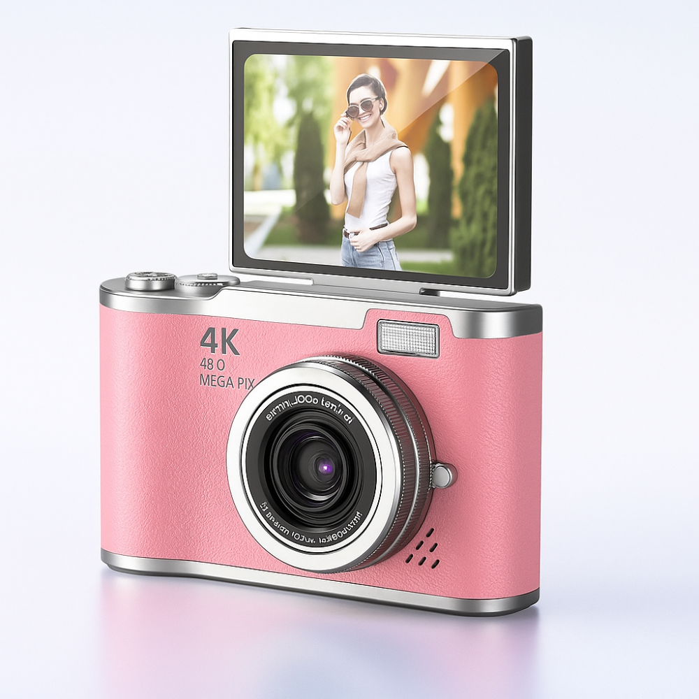 4K Vlogging Camera with Flip Screen - Compact, Portable Digital Recorder