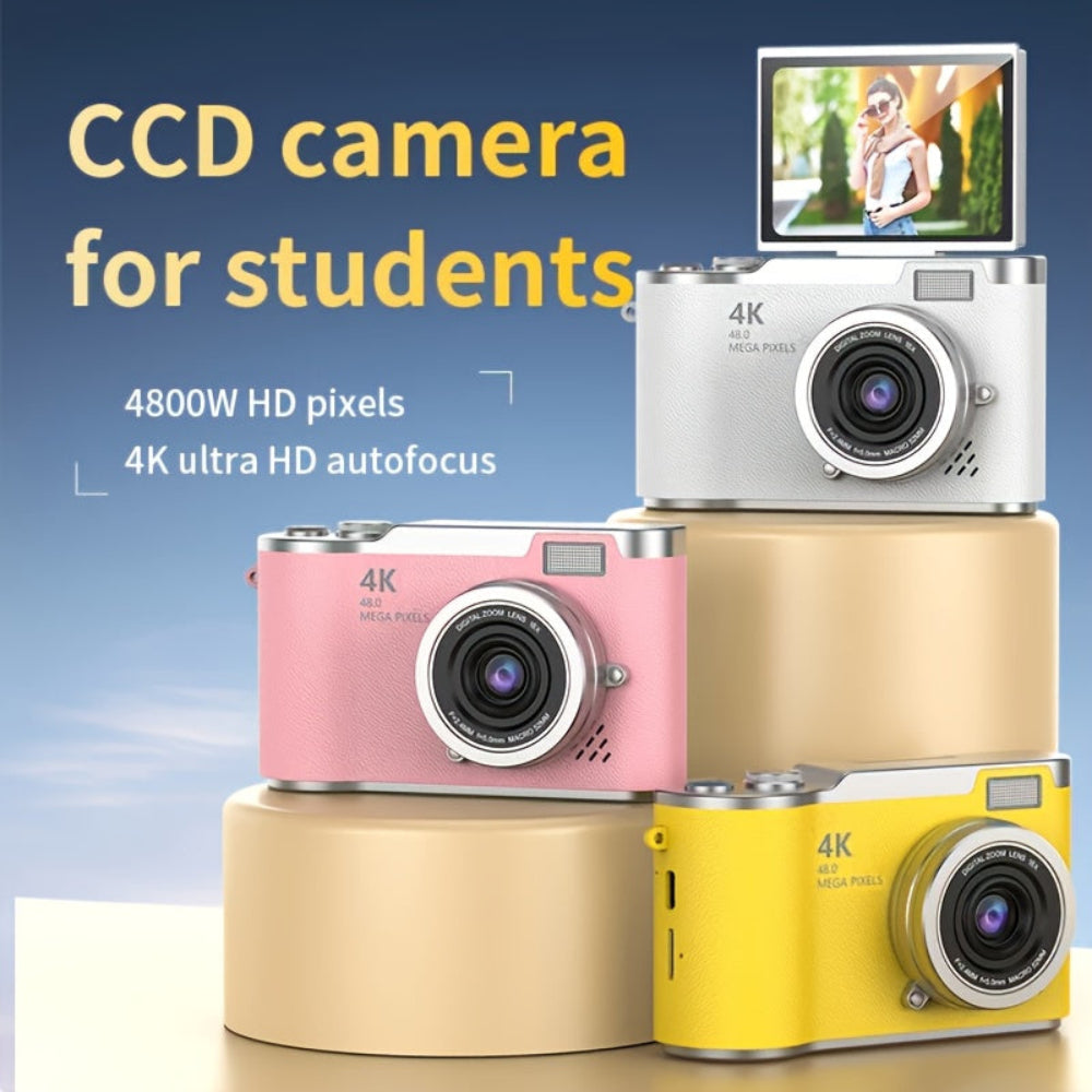 4K Vlogging Camera with Flip Screen - Compact, Portable Digital Recorder
