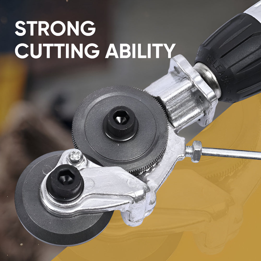 Double-Head Sheet Nibbler Drill Attachment for Metal Cutting