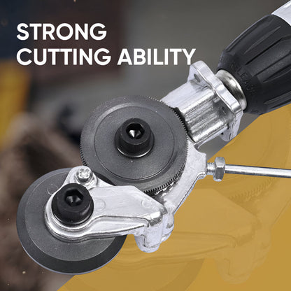 Double-Head Sheet Nibbler Drill Attachment for Metal Cutting