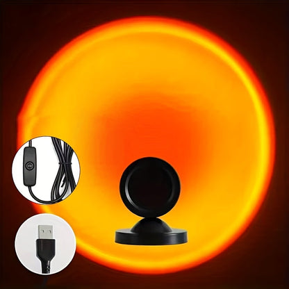 Sunset Projection Lamp — USB-Powered Ambient Light for a Warm, Relaxing Glow