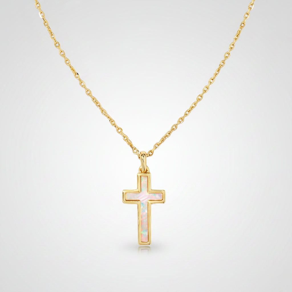 Gold Cross Pendant Necklace - Minimalist Jewelry for Mother's Day Gift