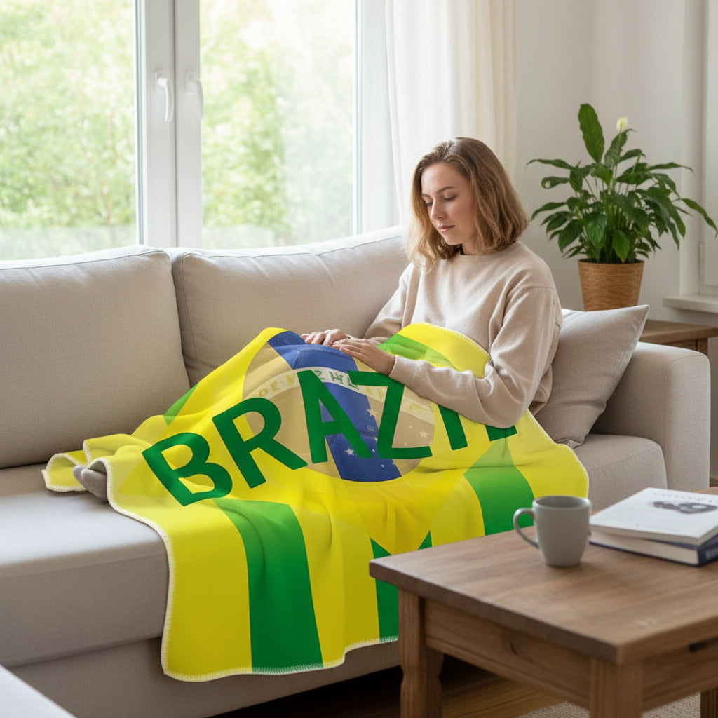 Brazil Flag Beach Towel - Square, Travel-Ready Blanket for Beach, Pool & On-the-Go