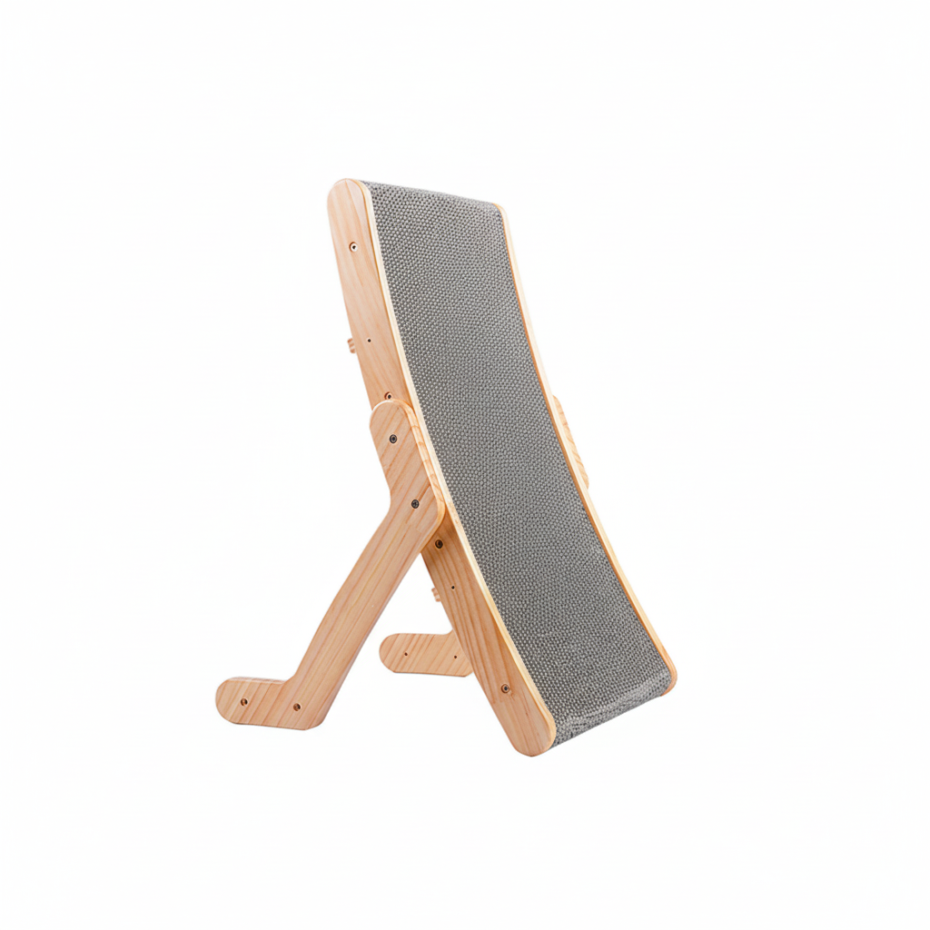 Curved Wood Cat Scratcher & Lounge Bed — Versatile Cat Scratching Board
