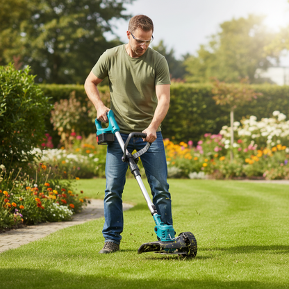 Cordless String Trimmer for Grass - Adjustable Electric Weed Cutter