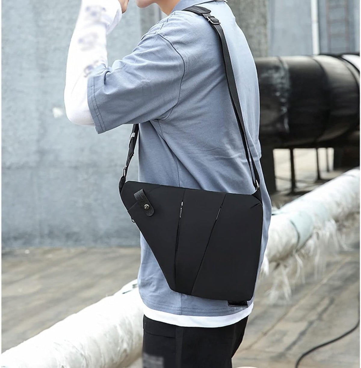 Anti-Theft Messenger Crossbody Bag with Single-Shoulder