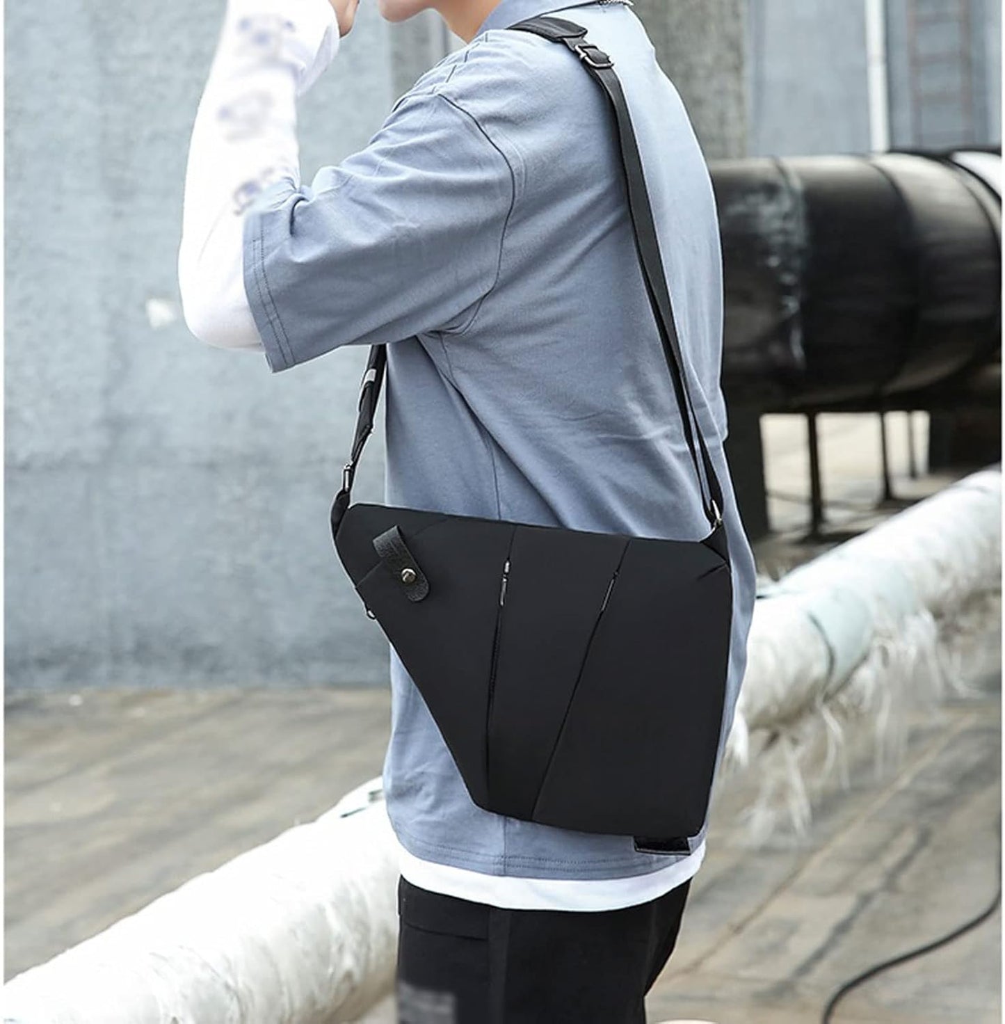 Anti-Theft Messenger Crossbody Bag with Single-Shoulder