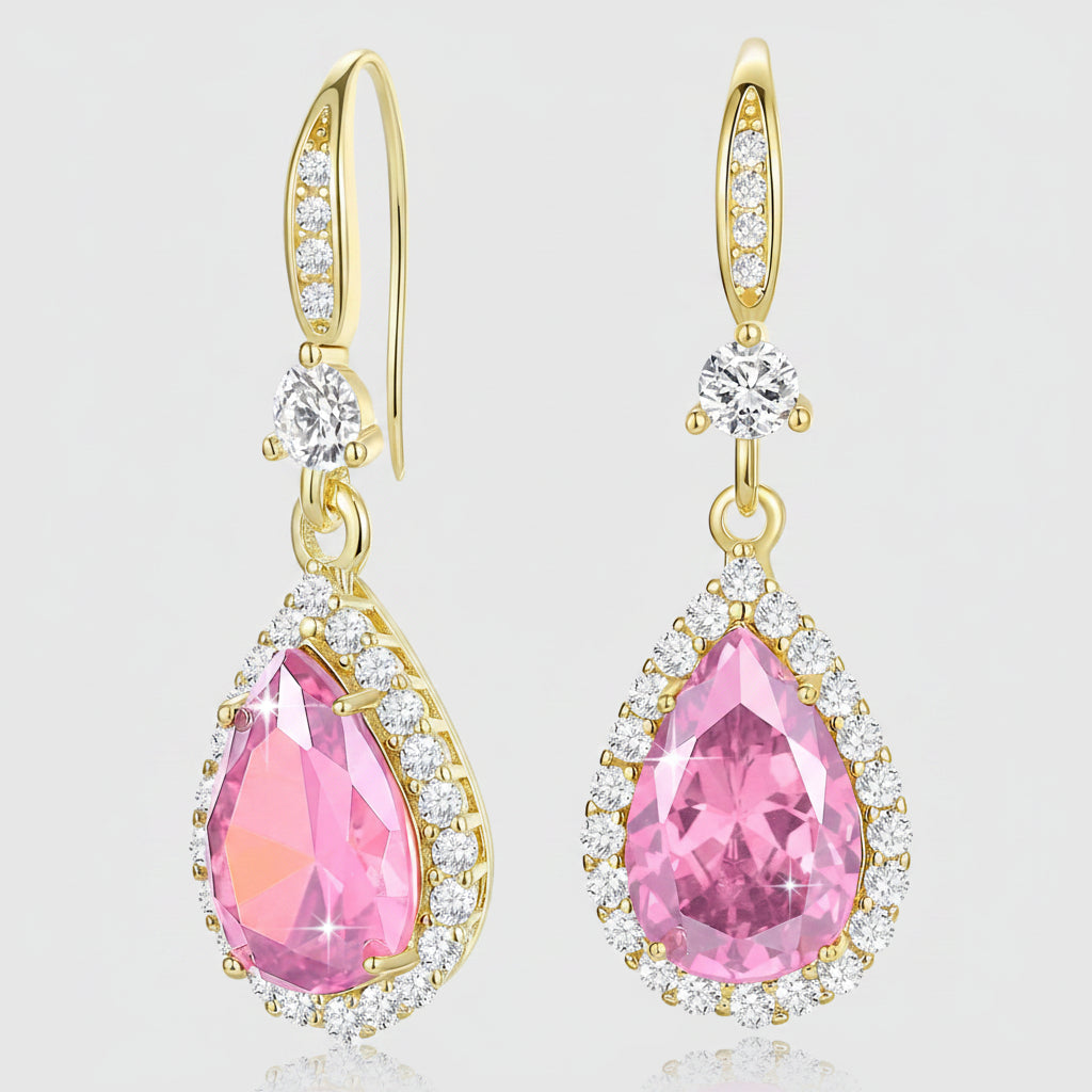 Birthstone Teardrop Earrings - Elegant Dangle Jewelry for Mother's Day Gift