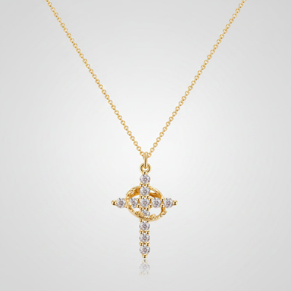 Crown Cross Pendant Necklace - Faith Jewelry Gift for Mother's Day