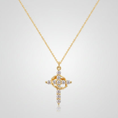 Crown Cross Pendant Necklace - Faith Jewelry Gift for Mother's Day