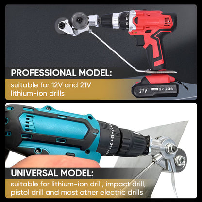 Double-Head Sheet Nibbler Drill Attachment for Metal Cutting