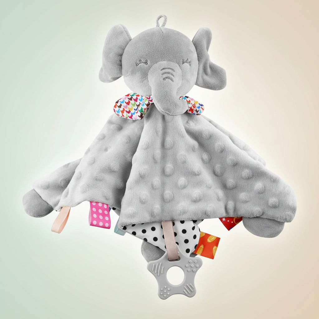 Elephant Plush Lovey Baby Security Blanket — Ultra-Soft Comforter for Instant Snuggles