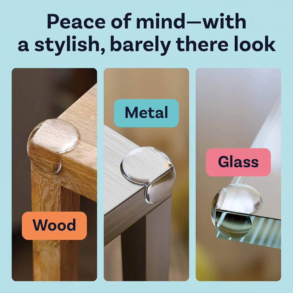 Clear Corner Protectors for Baby Safety - Durable PVC with Strong Adhesive