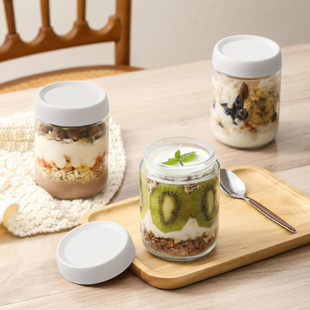 Airtight Glass Food Storage Jars – Stackable Kitchen Containers Set for Freshness and Pantry Organization