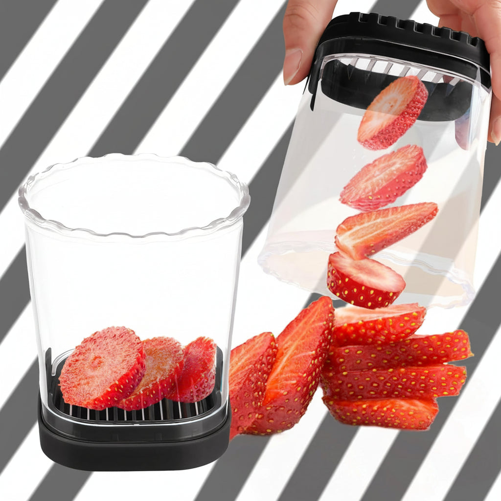 8-Blade Fruit Slicer – Easy-to-Use Strawberry Cutter for Quick Fruit Salads