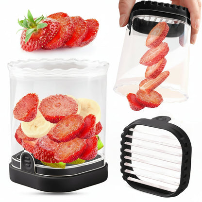 8-Blade Fruit Slicer – Easy-to-Use Strawberry Cutter for Quick Fruit Salads