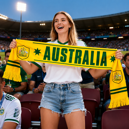 Australia Flag World Cup Soccer Fan Scarf - Show Your Team Spirit
