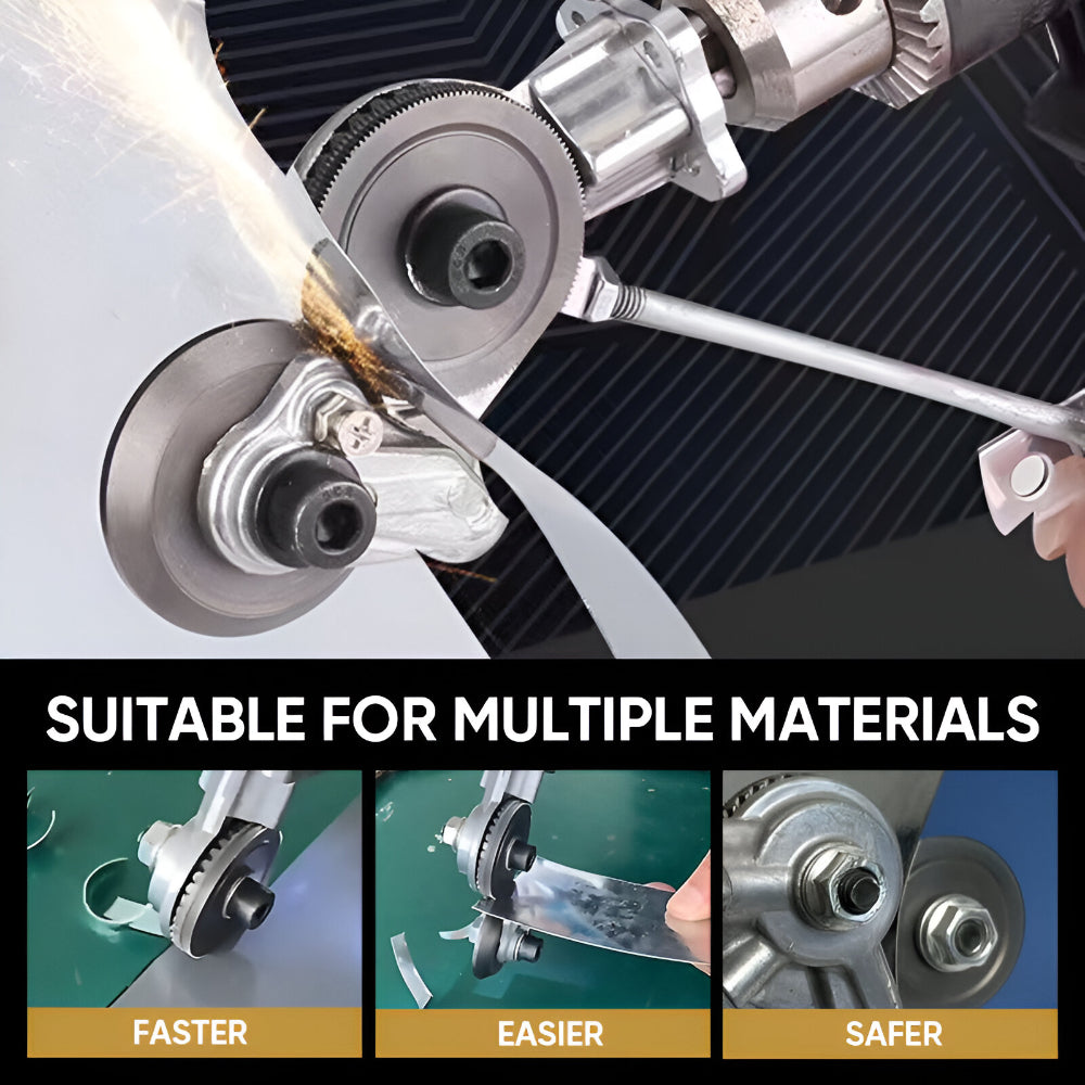 Double-Head Sheet Nibbler Drill Attachment for Metal Cutting