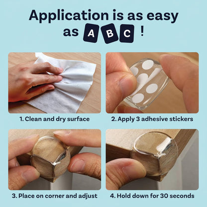 Clear Corner Protectors for Baby Safety - Durable PVC with Strong Adhesive