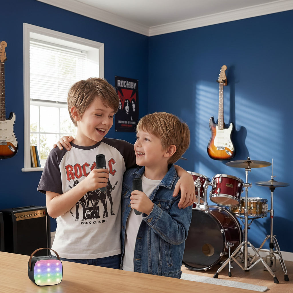 Bluetooth Karaoke Machine: Portable Speaker with Wireless Microphones