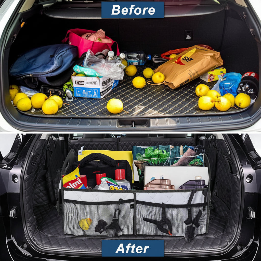 Foldable Car Trunk Organizer - Waterproof, Large-Capacity Storage Box for Neat and Organized Car Storage