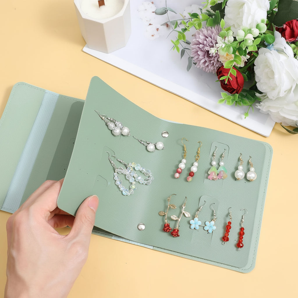 Foldable Travel Jewelry Organizer with Earring Holder Case – Ideal Mother's Day Gift