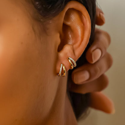 Gold Huggie Hoop Earrings - Perfect Mother's Day Gift Jewelry Set