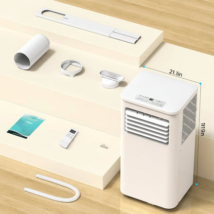 All-in-One Portable 8000 BTU Air Conditioner with Dehumidifier and Built-In Fan