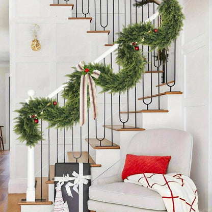 Elegant Artificial Christmas Garland – Art Deco Greenery for Mantle and Stair Trim