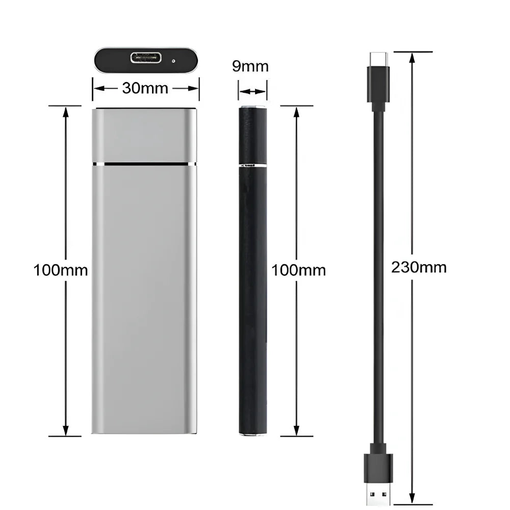 Aluminum Portable External Hard Drive – Sleek, Durable Storage Solution