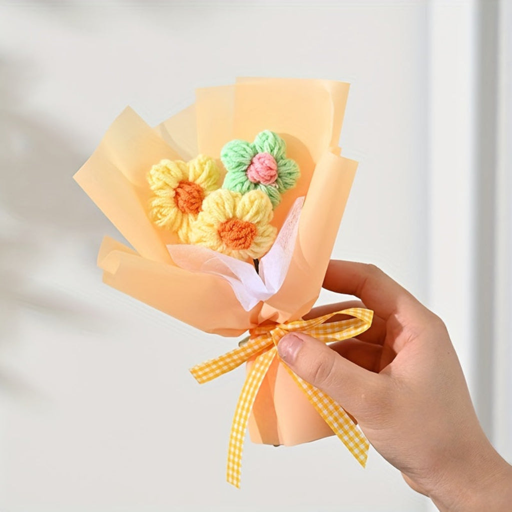 Handmade Flower Bouquet - Mother's Day Gift with Mini Wrapped Decoration